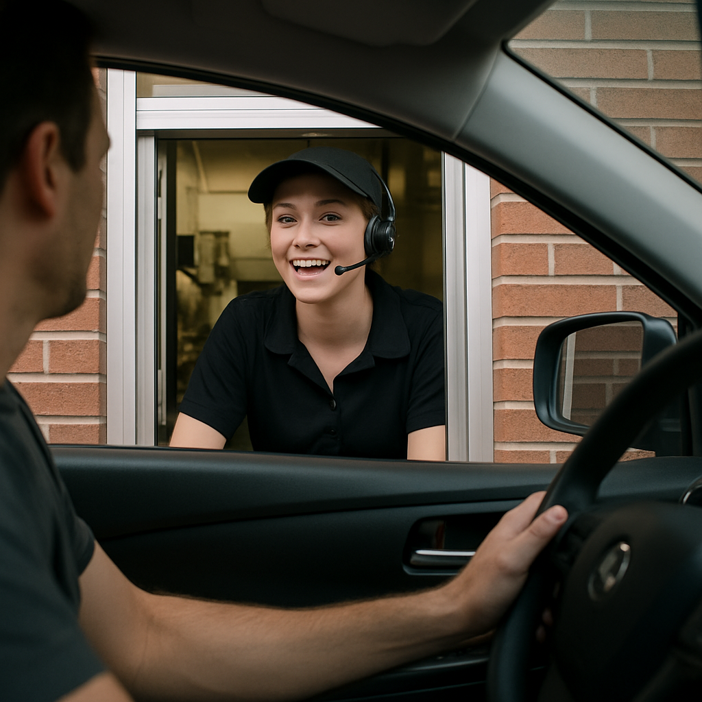 photographic Drive through image with the employee speaking-1